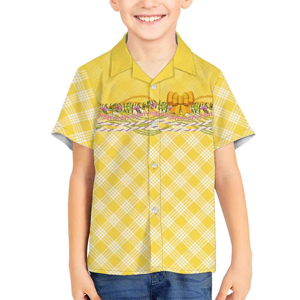 Hawaii Palaka Pikake Lokelani Plumeria Family Matching Puletasi and Hawaiian Shirt Melemele Coquette Bow