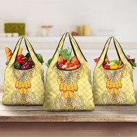 Hawaii Palaka Pikake Lokelani Plumeria Grocery Bag Melemele Coquette Bow