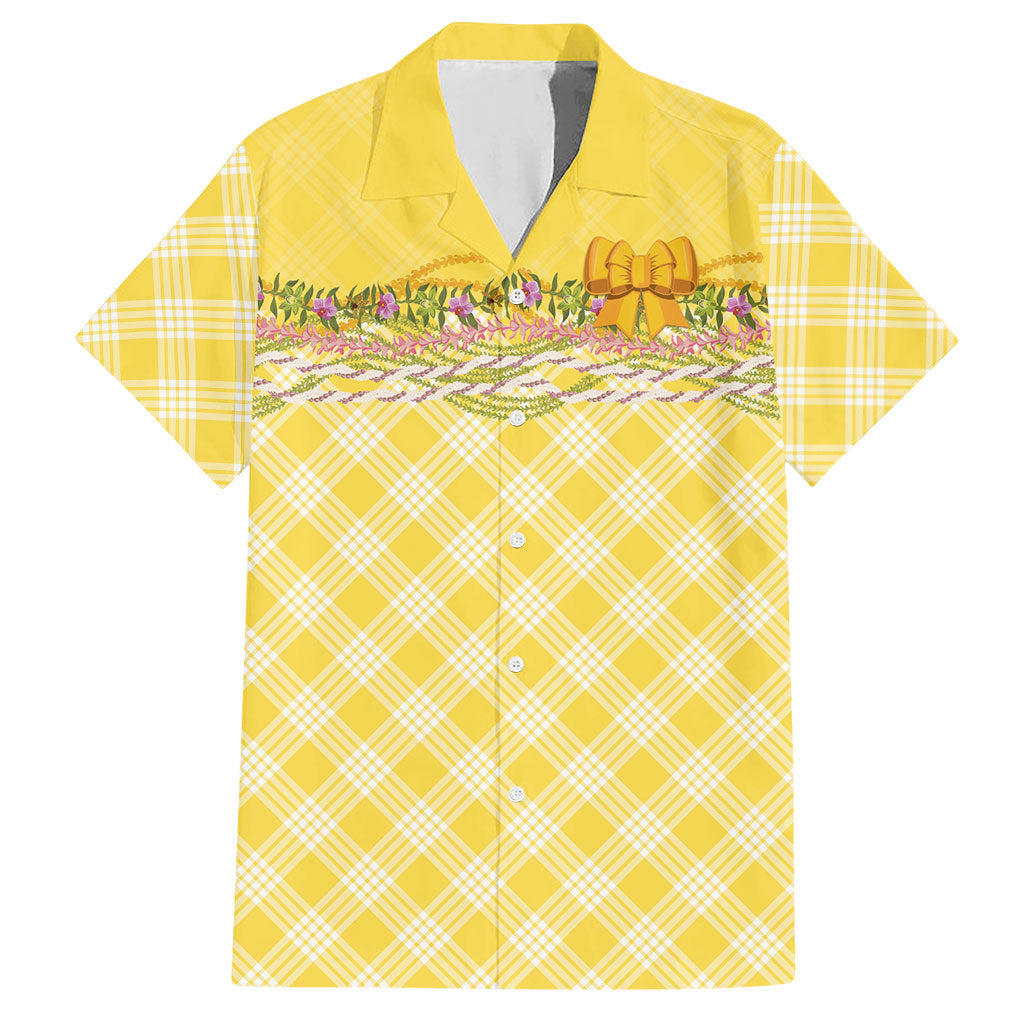 Hawaii Palaka Pikake Lokelani Plumeria Hawaiian Shirt Melemele Coquette Bow