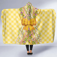 Hawaii Palaka Pikake Lokelani Plumeria Hooded Blanket Melemele Coquette Bow