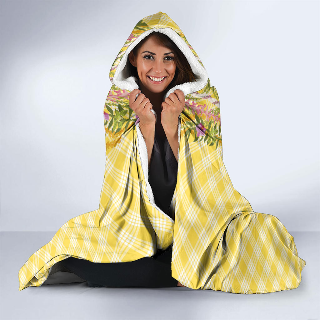 Hawaii Palaka Pikake Lokelani Plumeria Hooded Blanket Melemele Coquette Bow