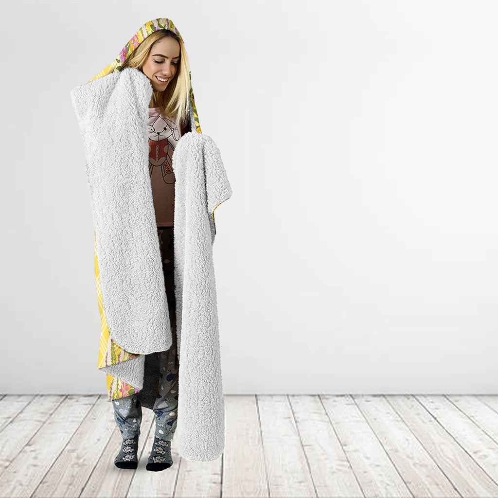 Hawaii Palaka Pikake Lokelani Plumeria Hooded Blanket Melemele Coquette Bow