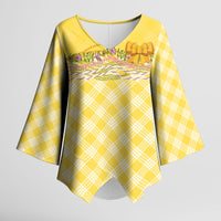 Hawaii Palaka Pikake Lokelani Plumeria Kimono Sleeve Blouse Melemele Coquette Bow