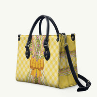 Hawaii Palaka Pikake Lokelani Plumeria Leather Bag Melemele Coquette Bow