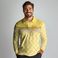 Hawaii Palaka Pikake Lokelani Plumeria Long Sleeve Polo Shirt Melemele Coquette Bow