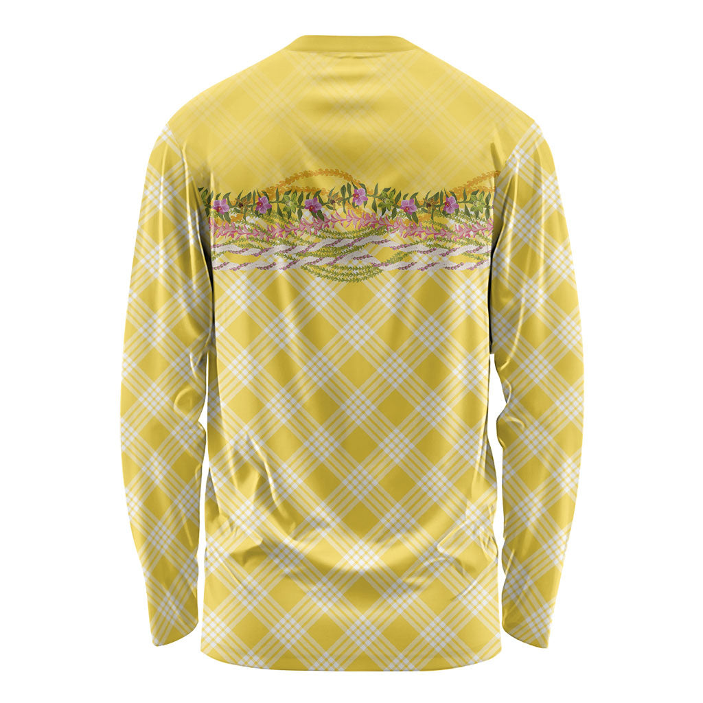 Hawaii Palaka Pikake Lokelani Plumeria Long Sleeve Shirt Melemele Coquette Bow