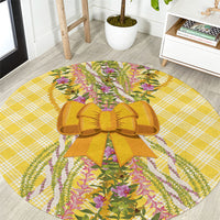 Hawaii Palaka Pikake Lokelani Plumeria Round Carpet Melemele Coquette Bow