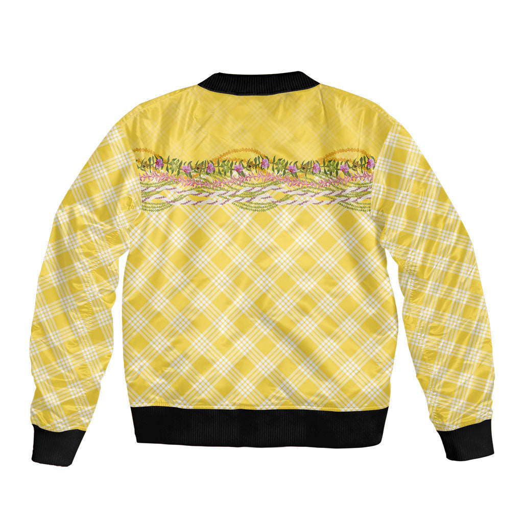 Hawaii Palaka Pikake Lokelani Plumeria Sleeve Zip Bomber Jacket Melemele Coquette Bow