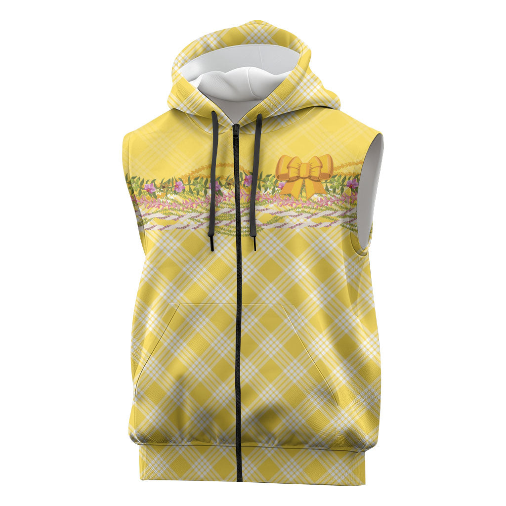 Hawaii Palaka Pikake Lokelani Plumeria Sleeveless Zip Hoodie Melemele Coquette Bow