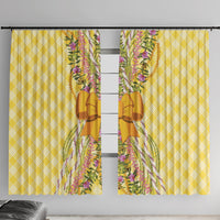 Hawaii Palaka Pikake Lokelani Plumeria Window Curtain Melemele Coquette Bow