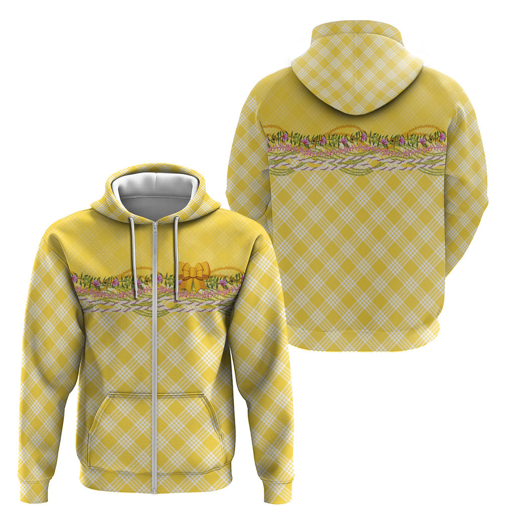 Hawaii Palaka Pikake Lokelani Plumeria Zip Hoodie Melemele Coquette Bow
