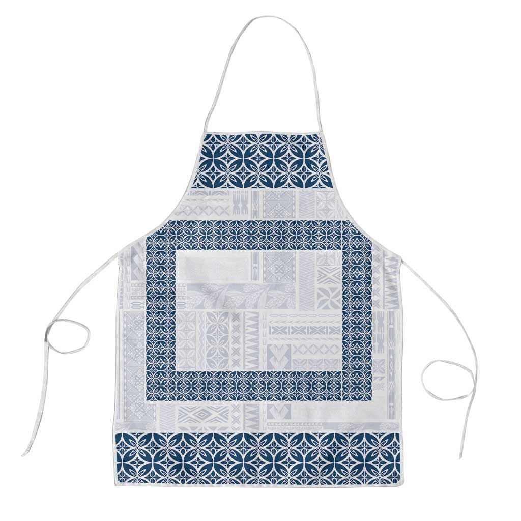 Samoa Siapo Blue Trimmed Apron Samoa White Sunday - Polynesian Pride