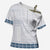 Samoa Siapo Blue Trimmed Cross Shoulder Shirt Samoa White Sunday - Polynesian Pride
