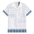 Samoa Siapo Blue Trimmed Family Matching Off The Shoulder Long Sleeve Dress and Hawaiian Shirt Samoa White Sunday - Polynesian Pride