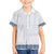 Samoa Siapo Blue Trimmed Family Matching Off The Shoulder Long Sleeve Dress and Hawaiian Shirt Samoa White Sunday - Polynesian Pride
