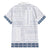 Samoa Siapo Blue Trimmed Family Matching Off Shoulder Maxi Dress and Hawaiian Shirt Samoa White Sunday - Polynesian Pride
