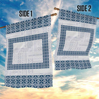Samoa Siapo Blue Trimmed Garden Flag Samoa White Sunday - Polynesian Pride