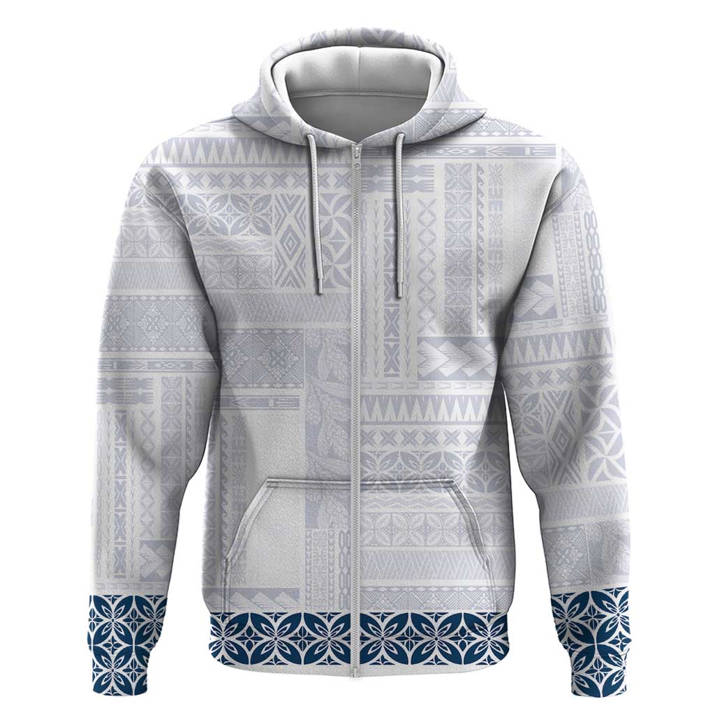 Samoa Siapo Blue Trimmed Hoodie Samoa White Sunday - Polynesian Pride