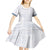 Samoa Siapo Blue Trimmed Kid Short Sleeve Dress Samoa White Sunday - Polynesian Pride