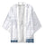Samoa Siapo Blue Trimmed Kimono Samoa White Sunday - Polynesian Pride