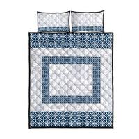 Samoa Siapo Blue Trimmed Quilt Bed Set Samoa White Sunday - Polynesian Pride