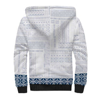 Samoa Siapo Blue Trimmed Sherpa Hoodie Samoa White Sunday - Polynesian Pride