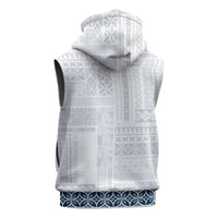 Samoa Siapo Blue Trimmed Sleeveless Hoodie Samoa White Sunday - Polynesian Pride