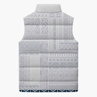 Samoa Siapo Blue Trimmed Sleeveless Puffer Jacket Samoa White Sunday - Polynesian Pride