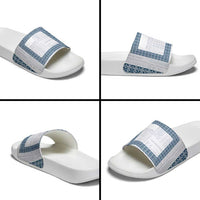 Samoa Siapo Blue Trimmed Slide Sandals Samoa White Sunday - Polynesian Pride