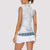 Samoa Siapo Blue Trimmed Women Sleeveless Polo Shirt Samoa White Sunday - Polynesian Pride