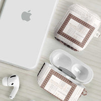 Samoa Siapo Brown Trimmed AirPods Case Samoa White Sunday - Polynesian Pride