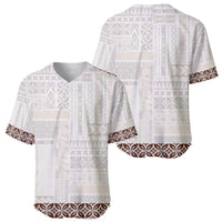 Samoa Siapo Brown Trimmed Baseball Jersey Samoa White Sunday - Polynesian Pride