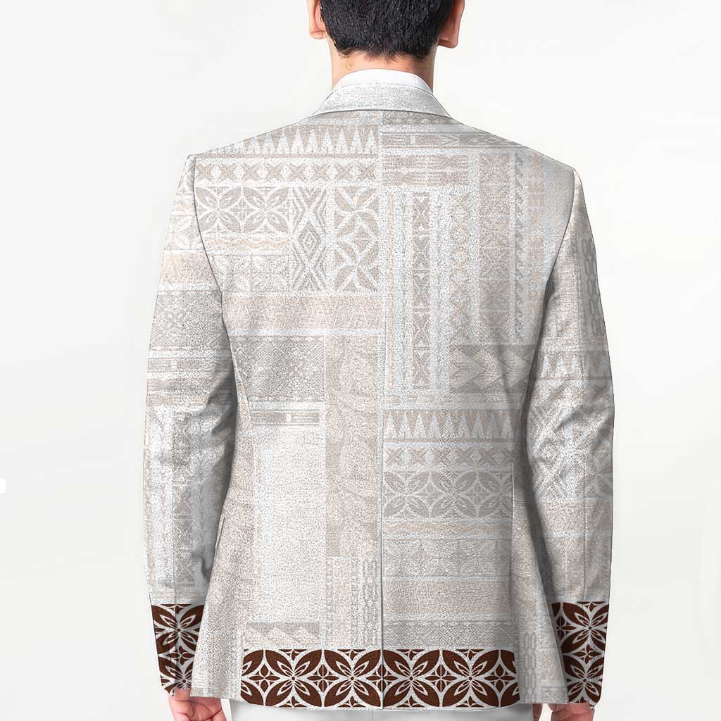 Samoa Siapo Brown Trimmed Blazer Samoa White Sunday - Polynesian Pride