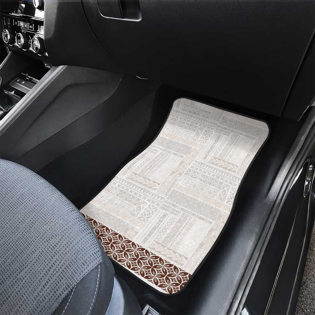 Samoa Siapo Brown Trimmed Car Mats Samoa White Sunday - Polynesian Pride
