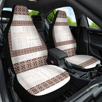 Samoa Siapo Brown Trimmed Car Seat Cover Samoa White Sunday - Polynesian Pride