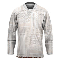 Samoa Siapo Brown Trimmed Hockey Jersey Samoa White Sunday - Polynesian Pride