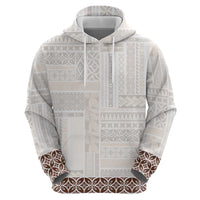 Samoa Siapo Brown Trimmed Hoodie Samoa White Sunday - Polynesian Pride