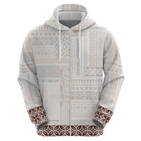 Samoa Siapo Brown Trimmed Hoodie Samoa White Sunday - Polynesian Pride