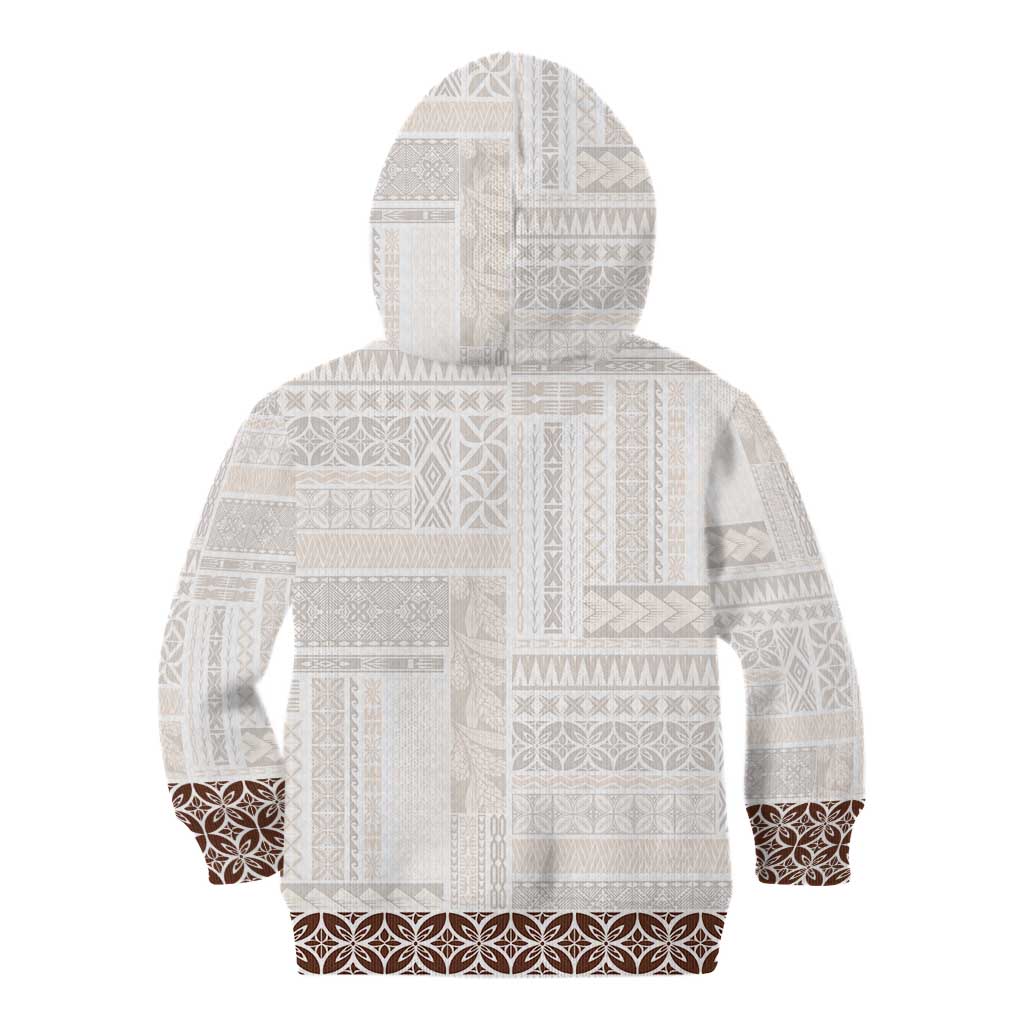 Samoa Siapo Brown Trimmed Kid Hoodie Samoa White Sunday - Polynesian Pride