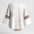 Samoa Siapo Brown Trimmed Kimono Sleeve Blouse Samoa White Sunday - Polynesian Pride