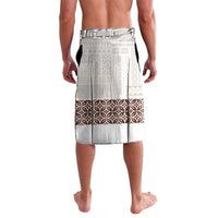 Samoa Siapo Brown Trimmed Lavalava Samoa White Sunday - Polynesian Pride