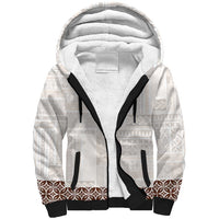 Samoa Siapo Brown Trimmed Sherpa Hoodie Samoa White Sunday - Polynesian Pride