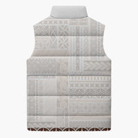 Samoa Siapo Brown Trimmed Sleeveless Puffer Jacket Samoa White Sunday - Polynesian Pride
