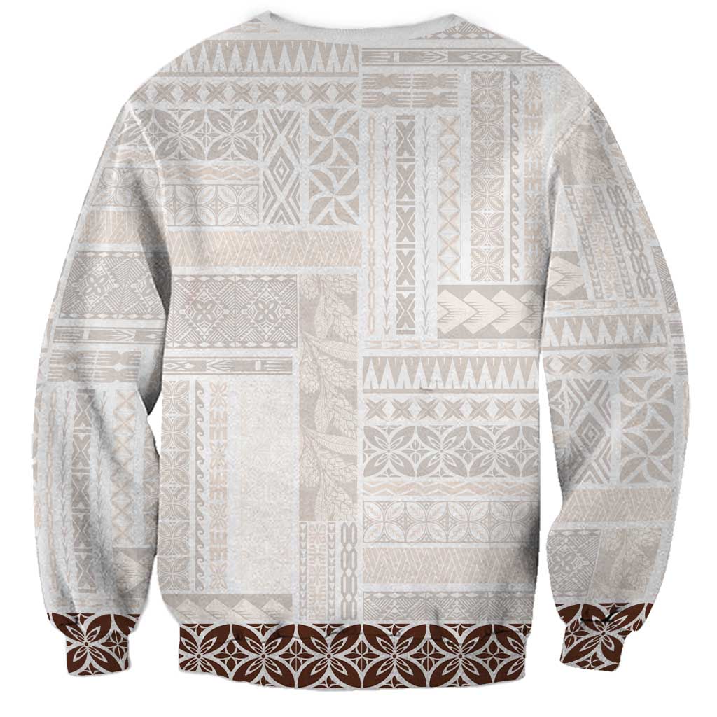 Samoa Siapo Brown Trimmed Sweatshirt Samoa White Sunday - Polynesian Pride