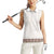 Samoa Siapo Brown Trimmed Women Sleeveless Polo Shirt Samoa White Sunday - Polynesian Pride