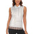 Samoa Siapo Brown Trimmed Women Sleeveless Polo Shirt Samoa White Sunday - Polynesian Pride