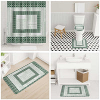 Samoa Siapo Green Trimmed Bathroom Set Samoa White Sunday - Polynesian Pride