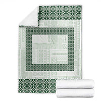Samoa Siapo Green Trimmed Blanket Samoa White Sunday - Polynesian Pride