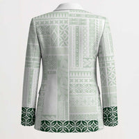Samoa Siapo Green Trimmed Blazer Samoa White Sunday - Polynesian Pride