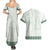 Samoa Siapo Green Trimmed Couples Matching Summer Maxi Dress and Hawaiian Shirt Samoa White Sunday - Polynesian Pride